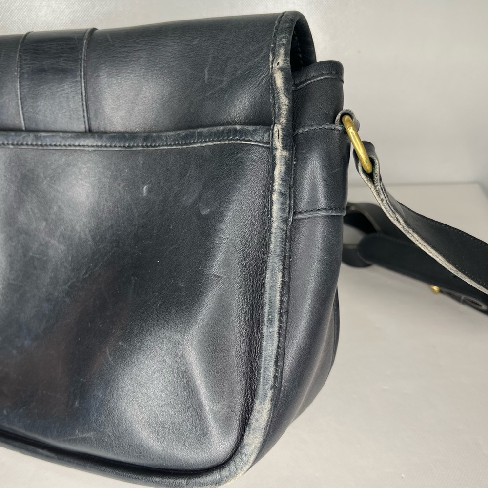 Vintage Coach Chelsea Saddle Bag Black Leather Crossbody - Picture 7 of 16